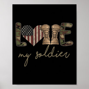 Ich liebe meinen Soldaten Militär Army Ehefrau USA Poster