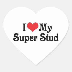 Ich liebe meinen Super Stud Herz-Aufkleber