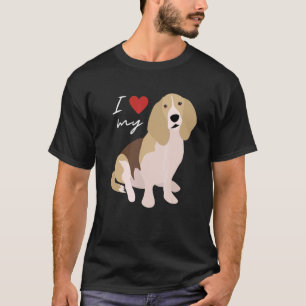 Ich Liebe meinen Tan Black & White Basset Hund T-Shirt