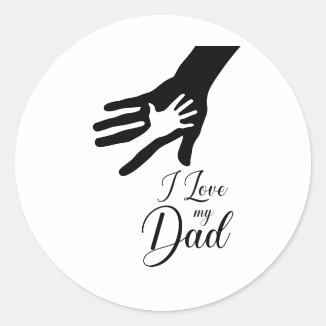 Ich Liebe meinen Vater Runder Aufkleber (Vorderseite)