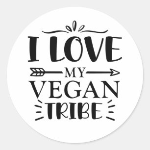 Ich Liebe meinen Veganen Stamm, Runder Aufkleber