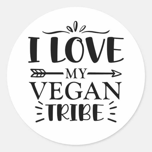 Ich Liebe meinen Veganen Stamm, Runder Aufkleber (Vorderseite)