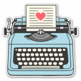 Ich Liebe meiner Schreibmaschine Aufkleber