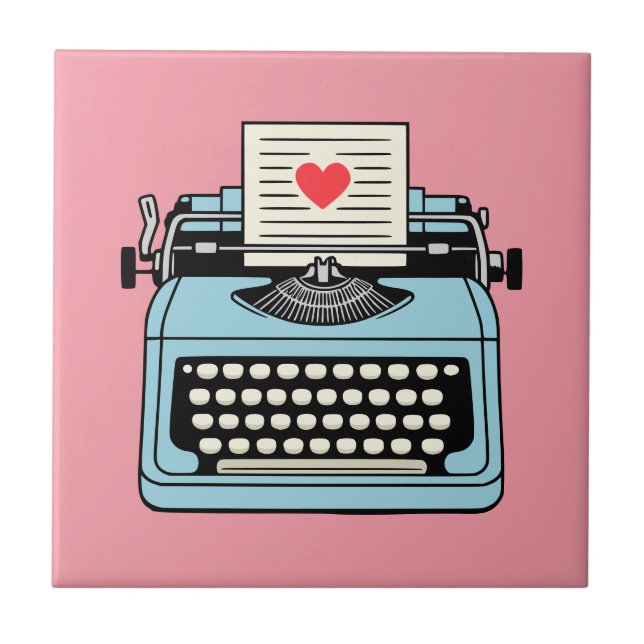 Ich Liebe meiner Schreibmaschine Fliese (Vorderseite)
