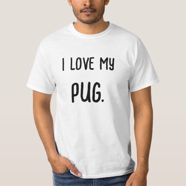 Ich Liebe meines anpassbaren Hundes T-Shirt (Vorderseite)