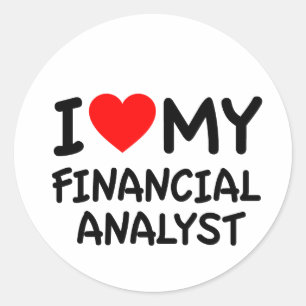 Ich Liebe meines Finanzanalytikers Runder Aufkleber