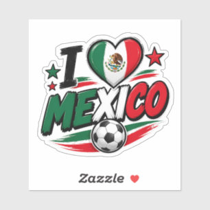 Ich liebe Mexiko Fußballfan Mexikanischer Stolz Aufkleber