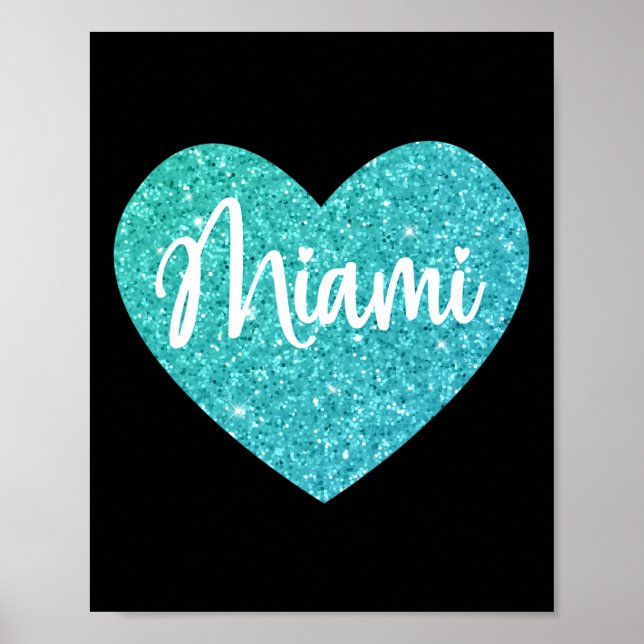 Ich liebe Miami Florida Herz  Poster (Vorne)