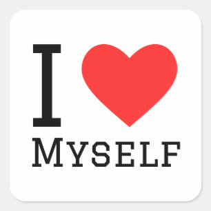 Ich Liebe mich selbst quadratisch Quadratischer Aufkleber
