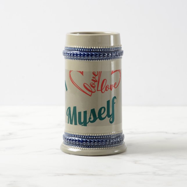 Ich liebe mich selbst - Selbstfürsorge-Button Bierglas (Mittel)
