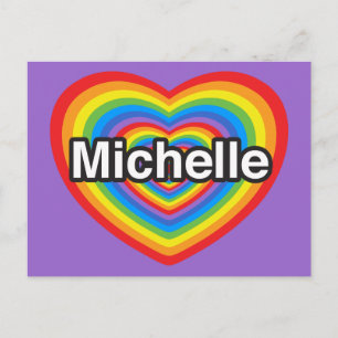 Ich liebe Michelle. Ich liebe dich Michelle. Herz Postkarte