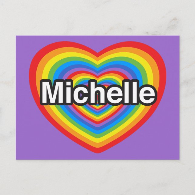 Ich Liebe Michelle. Ich Liebe dir Michelle. Herz Postkarte (Vorderseite)
