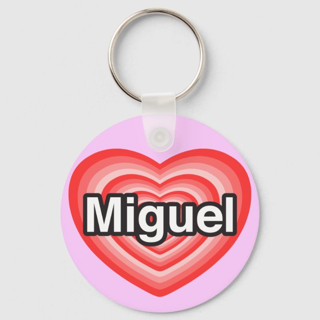 Ich Liebe Miguel. Ich Liebe dich Miguel. Herz Schlüsselanhänger (Vorderseite)