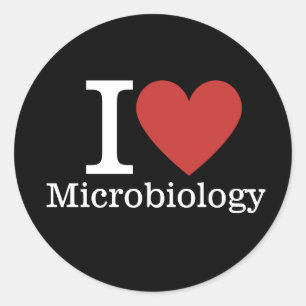 Ich ❤️ Liebe Mikrobiologie für Studenten/Fakultät  Runder Aufkleber