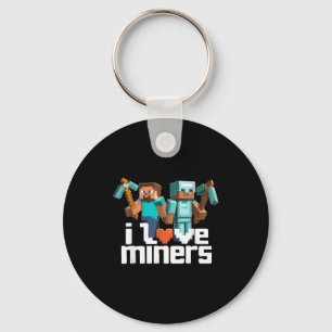 Ich liebe Miner Lustiger Mining-Gamer Xel Ckaxe Schlüsselanhänger