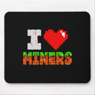 Ich liebe Miners lustiges Herz Video Gamer Meme Pi Mousepad