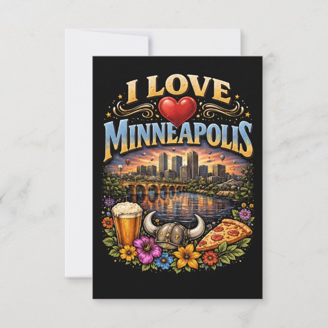 Ich liebe Minneapolis Dankeskarte (Vorderseite)