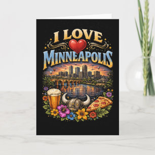 Ich liebe Minneapolis Feiertagskarte