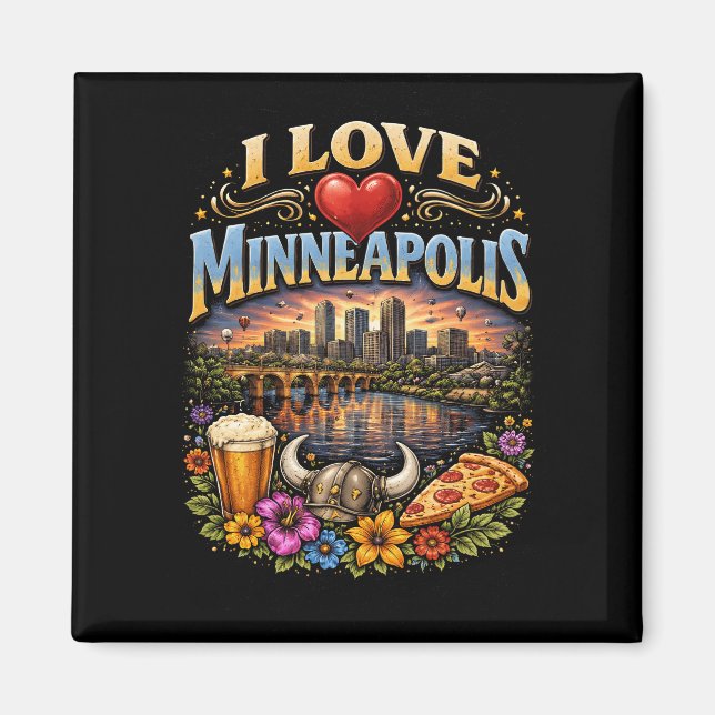 Ich liebe Minneapolis Magnet (Vorne)