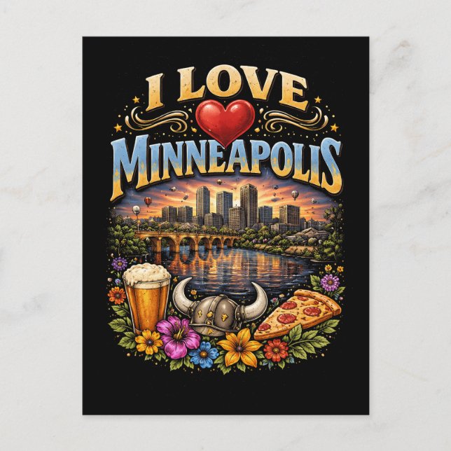 Ich liebe Minneapolis Postkarte (Vorderseite)