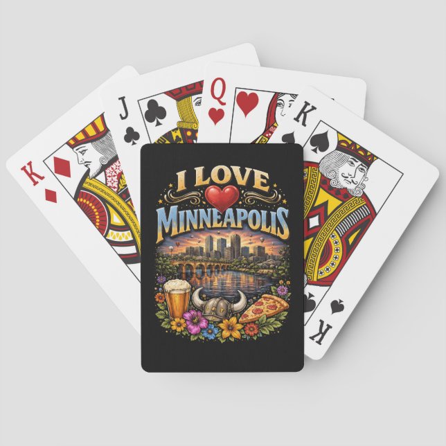Ich liebe Minneapolis Spielkarten (Rückseite)