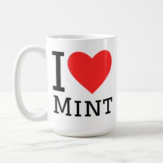 Ich liebe Minze Kaffeetasse (Links)