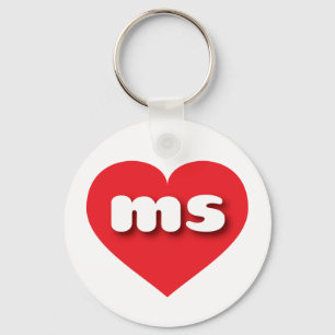 Ich liebe Mississippi - ms rotes Herz Schlüsselanhänger