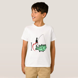 Ich Liebe, mit rotem Herzen angeln zu gehen T-Shirt