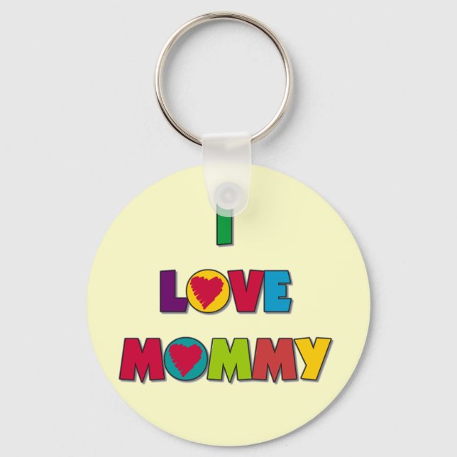 Ich Liebe Mommy Tshirts und Geschenke Schlüsselanhänger (Vorderseite)