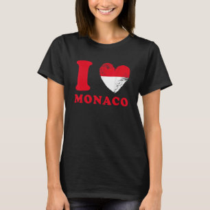 Ich liebe Monaco Flagge in Herzform Monaco T-Shirt