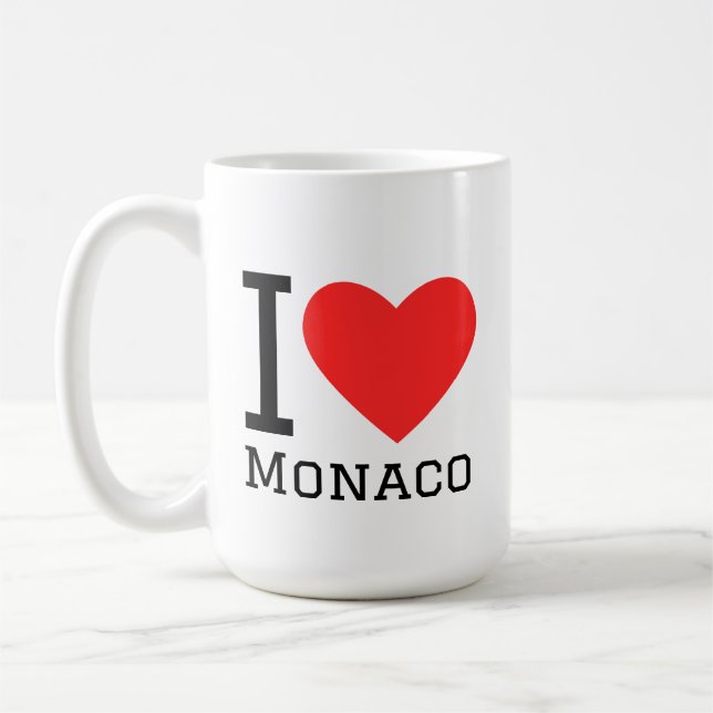 Ich liebe Monaco Quadrat-Aufkleber Kaffeetasse (Links)