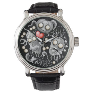 Ich Liebe Monster, weil Leute Ist zum Kotzen sind Armbanduhr