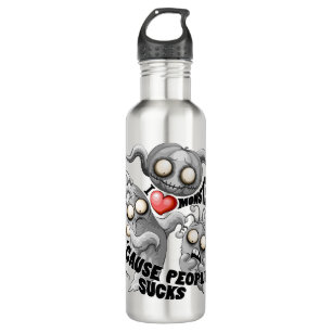 Ich Liebe Monster, weil Leute Ist zum Kotzen sind Edelstahlflasche
