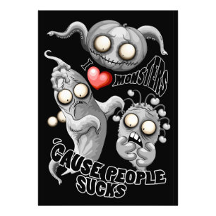 Ich Liebe Monster, weil Leute Ist zum Kotzen sind Fotodruck