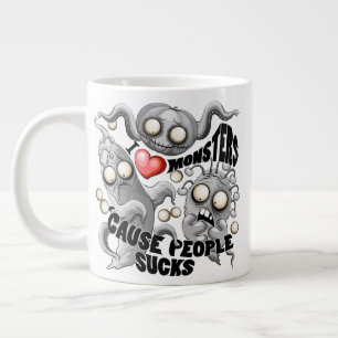 Ich Liebe Monster, weil Leute Ist zum Kotzen sind Jumbo-Tasse