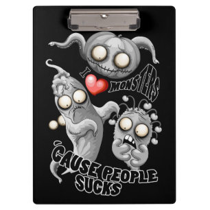 Ich Liebe Monster, weil Leute Ist zum Kotzen sind Klemmbrett