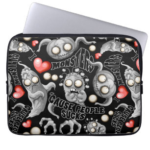 Ich Liebe Monster, weil Leute Ist zum Kotzen sind Laptopschutzhülle