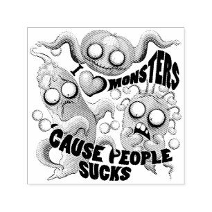 Ich Liebe Monster, weil Leute Ist zum Kotzen sind Permastempel