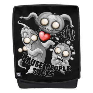 Ich Liebe Monster, weil Leute Ist zum Kotzen sind Rucksack