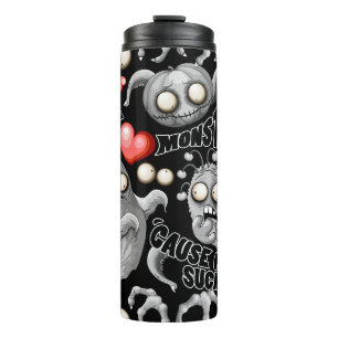 Ich Liebe Monster, weil Leute Ist zum Kotzen sind Thermosbecher