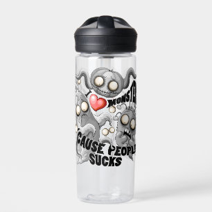 Ich Liebe Monster, weil Leute Ist zum Kotzen sind Trinkflasche