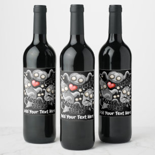 Ich Liebe Monster, weil Leute Ist zum Kotzen sind Weinetikett