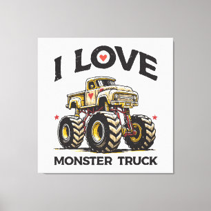 Ich liebe Monstertruck Leinwanddruck