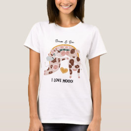 Ich Liebe Mooo Niedliche Kuh maßgeschneiderte Gesc T-Shirt