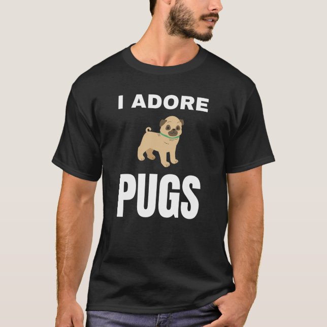 Ich liebe Mops T-Shirt (Vorderseite)