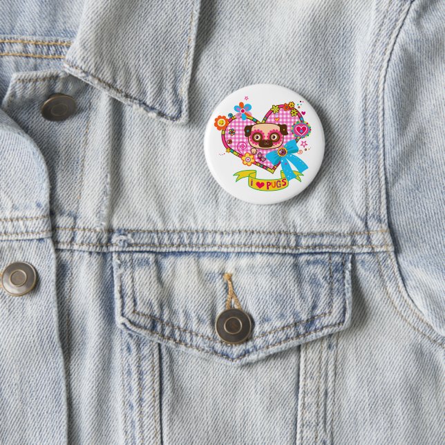 Ich Liebe Möpsen! Button (Beispiel)