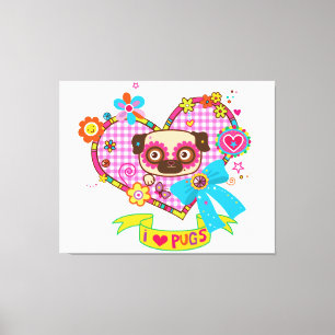 Ich Liebe Möpsen! Canvas Print Leinwanddruck
