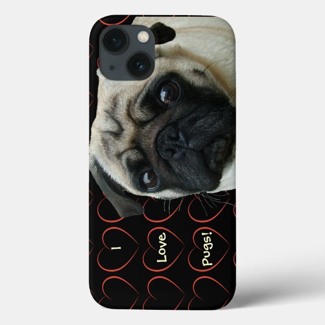 Ich Liebe Möpsen mit Herz Case-Mate iPhone Hülle (Rückseite)