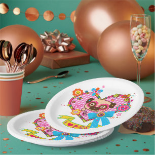 Ich Liebe Möpsen! Pappteller