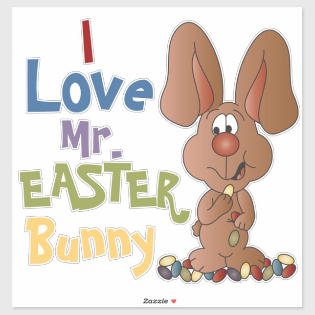 Ich Liebe Mr. Easter Bunny Aufkleber (Blatt)